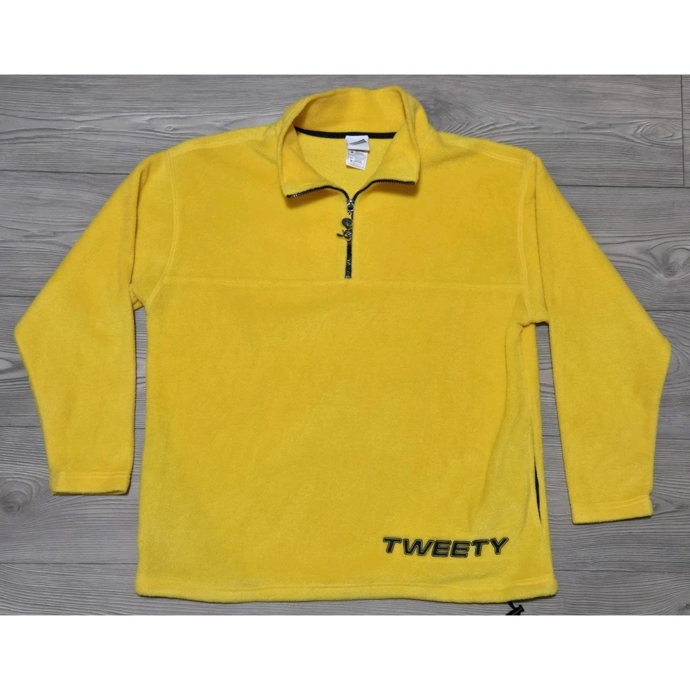 Tweety Bird Fleece Pullover Yellow Size Medium Looney Tunes Warner Bros‎ Jacket